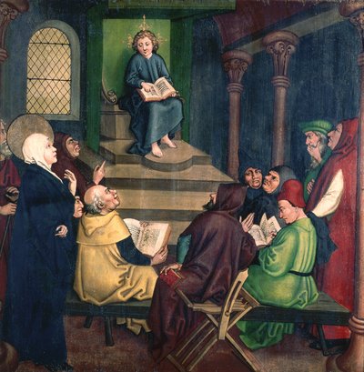 Jesus mit den Doktoren, vom Altarbild der Dominikaner, ca. 1470-80 von Martin Schongauer